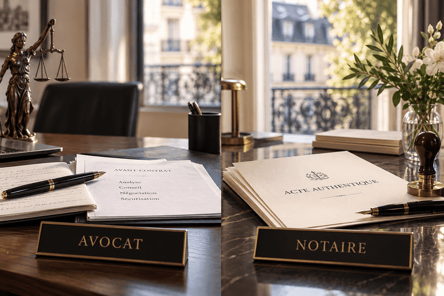 Rôle de l'avocat et du notaire